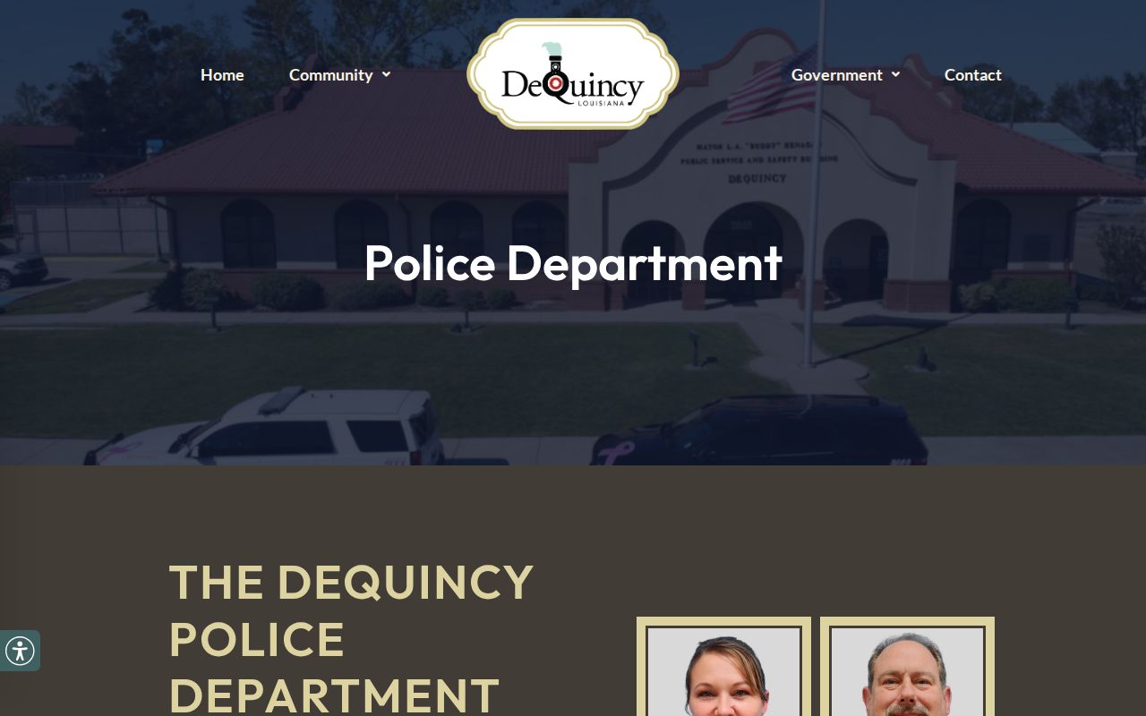 DeQuincy warrant records: DeQuincy police department page and station location
